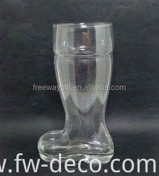 custom hand blown 1.5l/2l clear glass beer boot drinking glasses